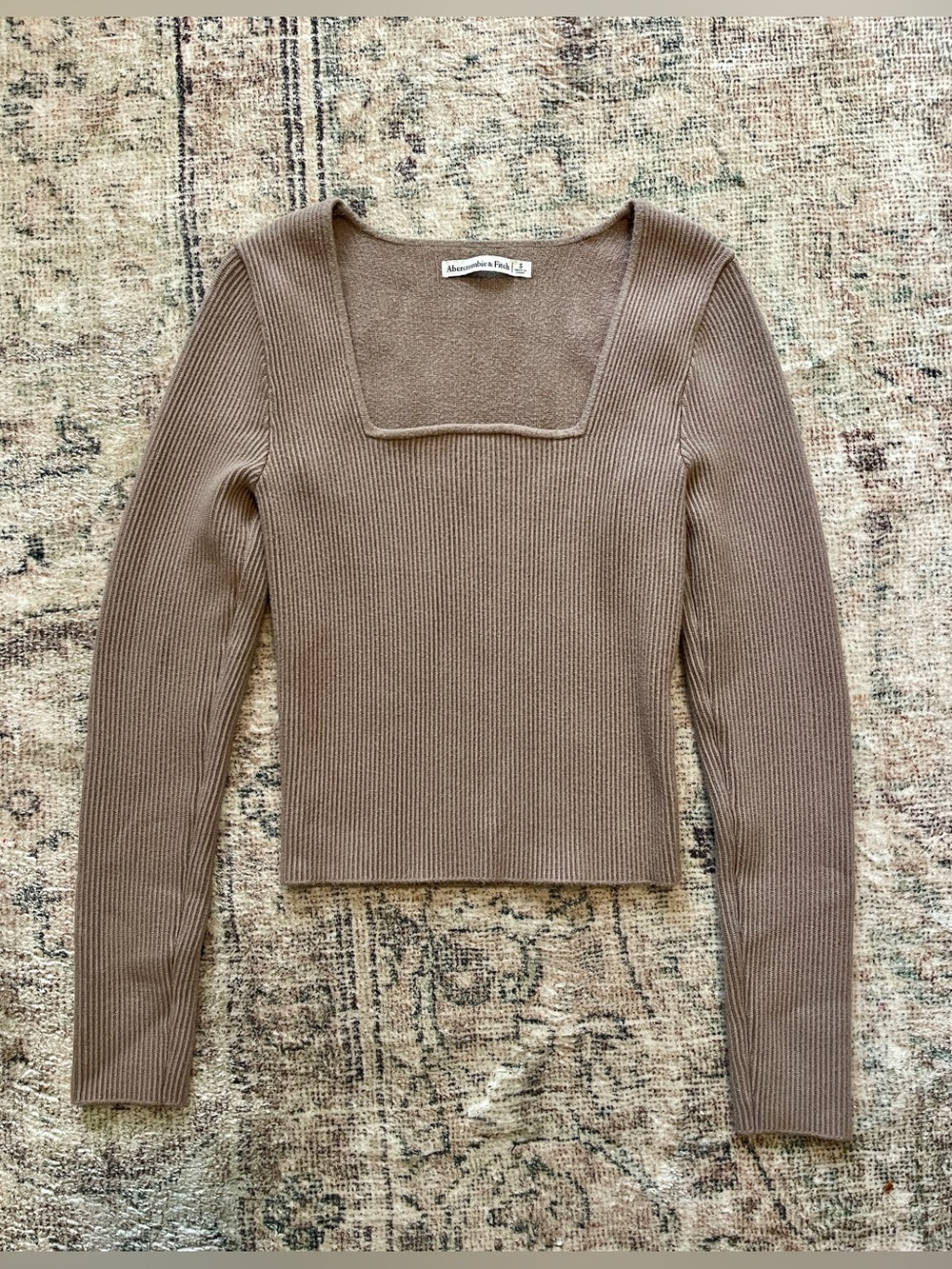 Abercrombie Taupe Square-Neck Sweater Size Small